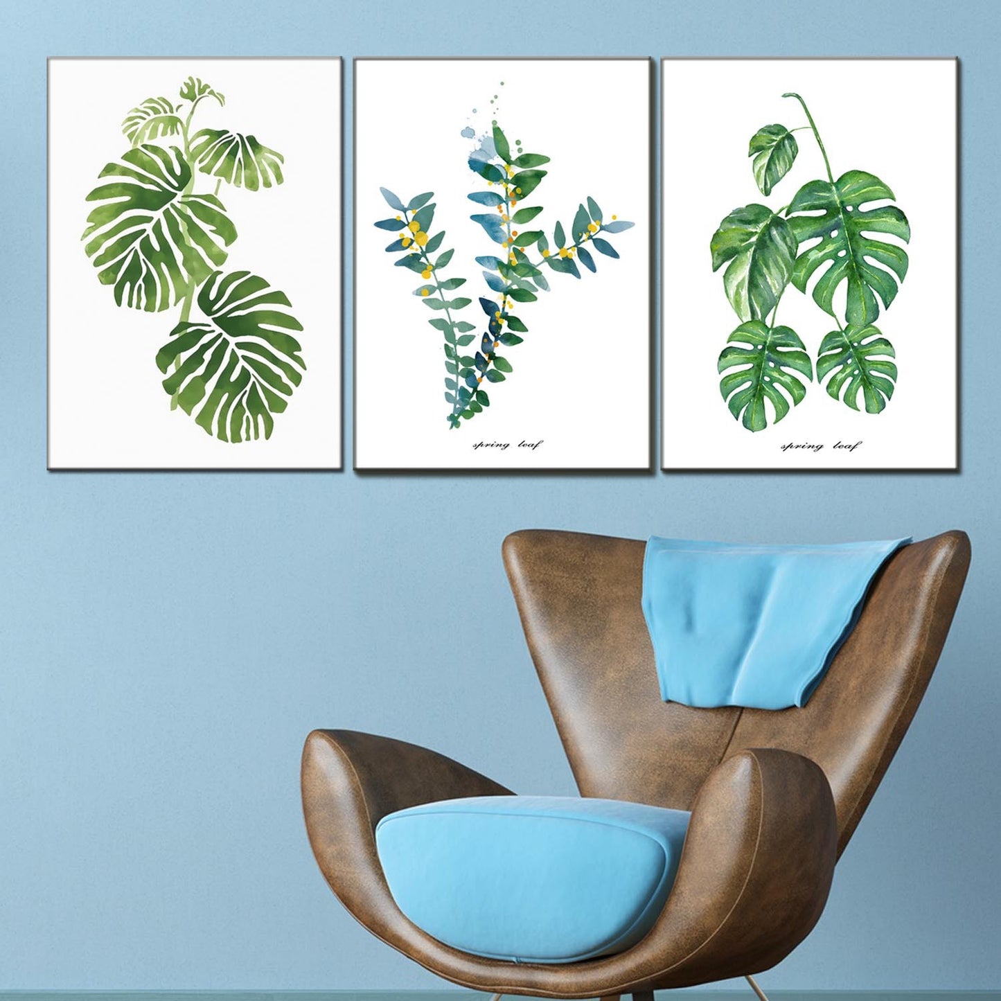 Canvas Painting, Spray Painting, Green Plants, Set Painting, Decoration Painting, Apartment Hotel With Painting, Oil Painting