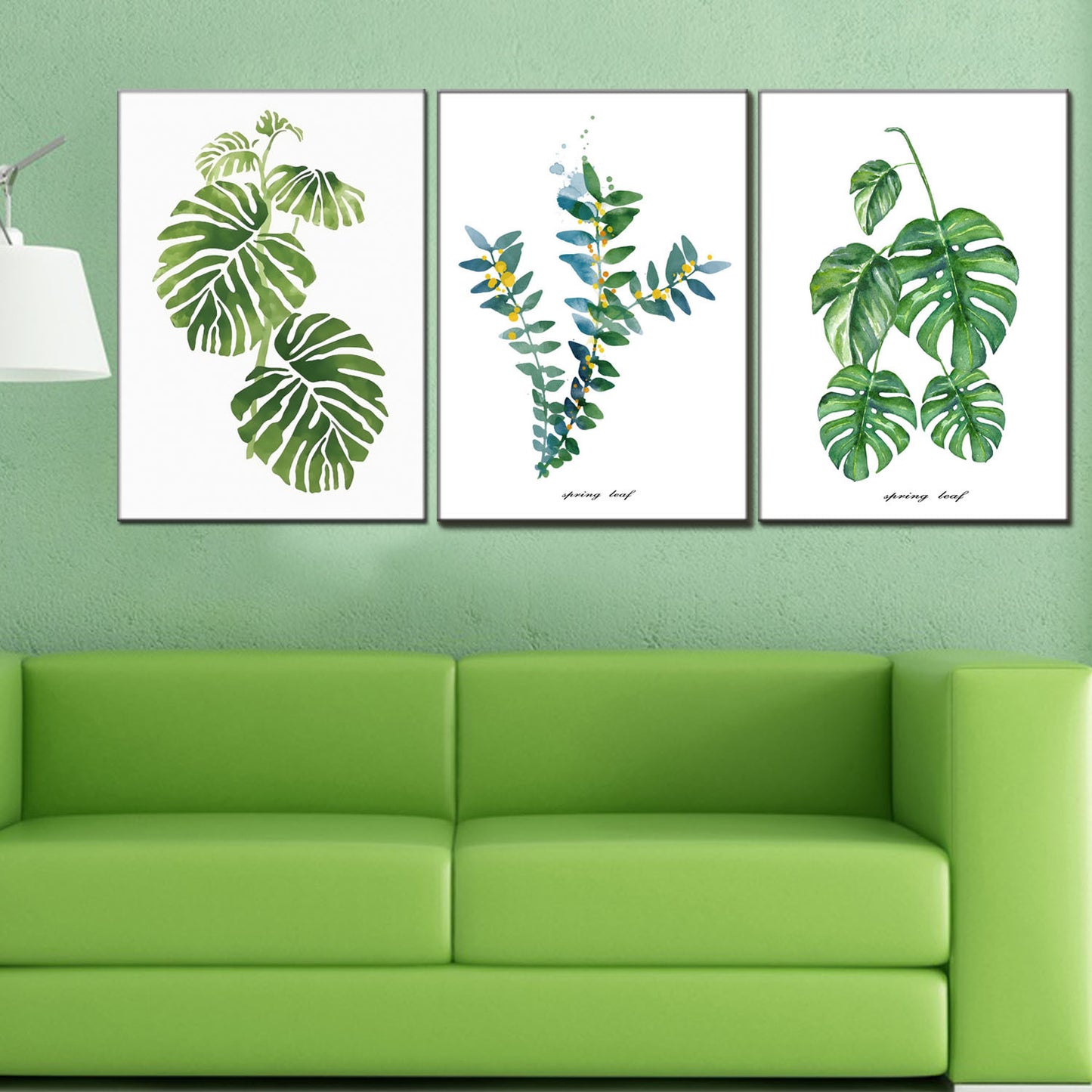 Canvas Painting, Spray Painting, Green Plants, Set Painting, Decoration Painting, Apartment Hotel With Painting, Oil Painting