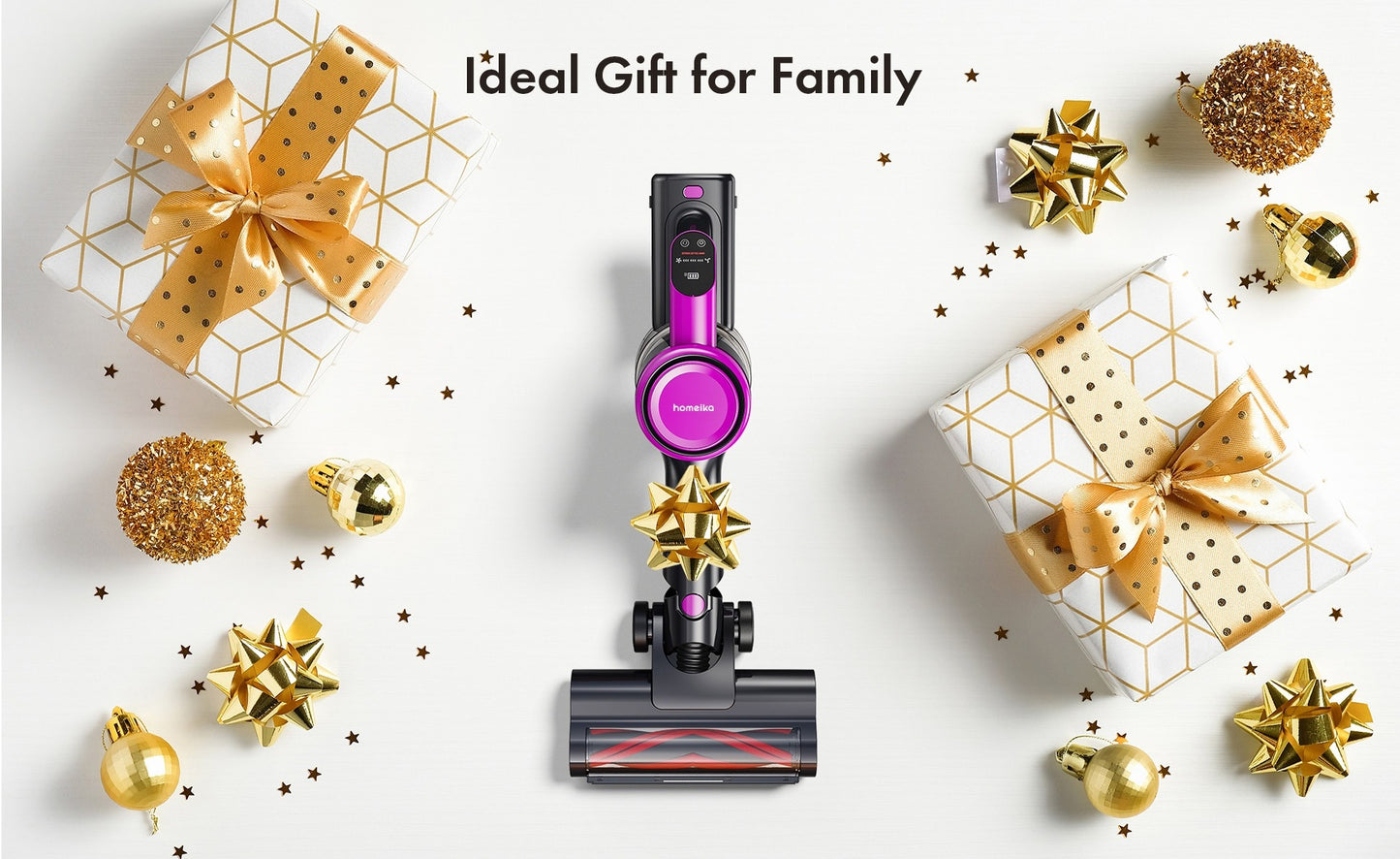 Homeika Cordless Vacuum Cleaner,23KPa 48mins Powerful Suction Vacuum LED Display,Lightweight Stick for HardFloor/Carpet/Pet Hair