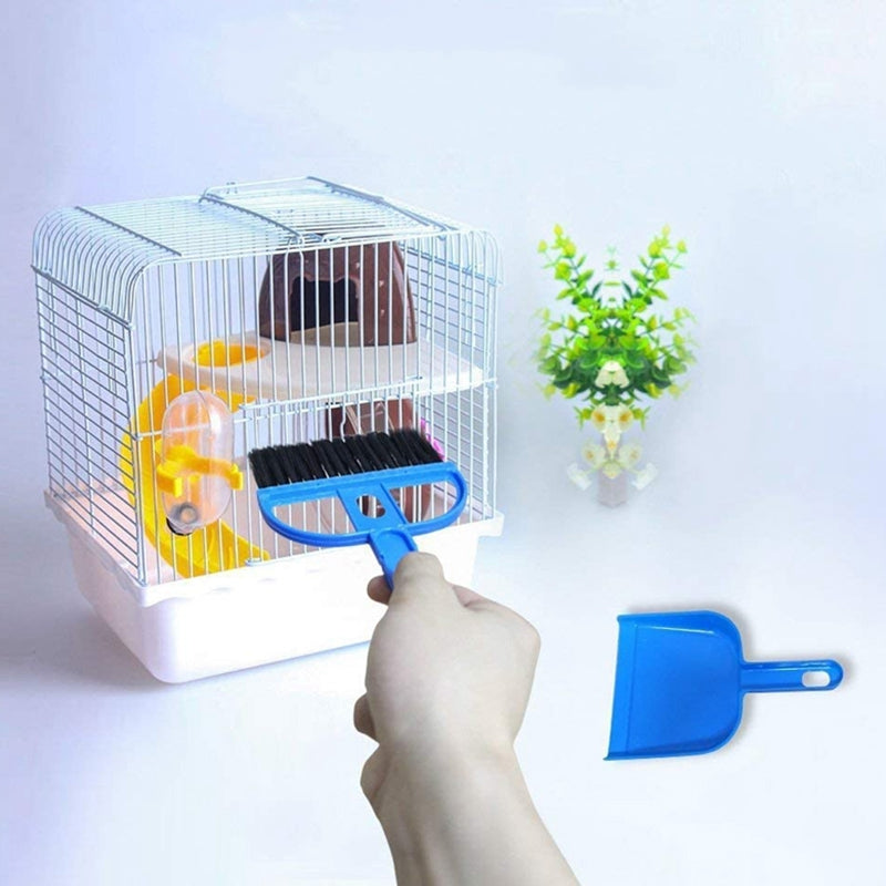 Mini Dust Pan and Brush Set for Guinea Pig Toys, Hamster Cleaner Hedgehog Supplies, Small Broom and Dust Dust for