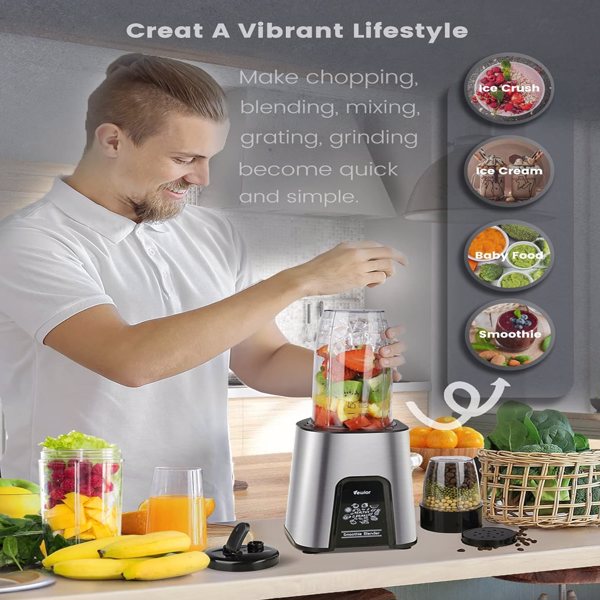 Personal Blender 1000W Smoothie Blender for Shakes and Smoothies, for Kitchen, 2*23oz+10oz Blender Cups