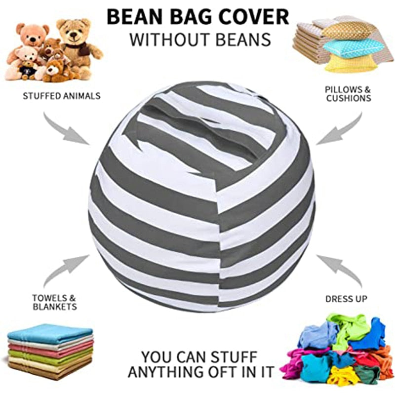Animal Toys Storage Bean Bag Stuffed Children Kids Plush Toy Organizer Multi-Purpose Hot Stuffable Large Capacity