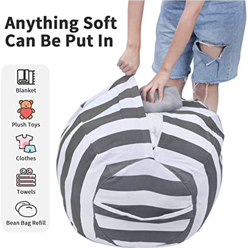 Animal Toys Storage Bean Bag Stuffed Children Kids Plush Toy Organizer Multi-Purpose Hot Stuffable Large Capacity
