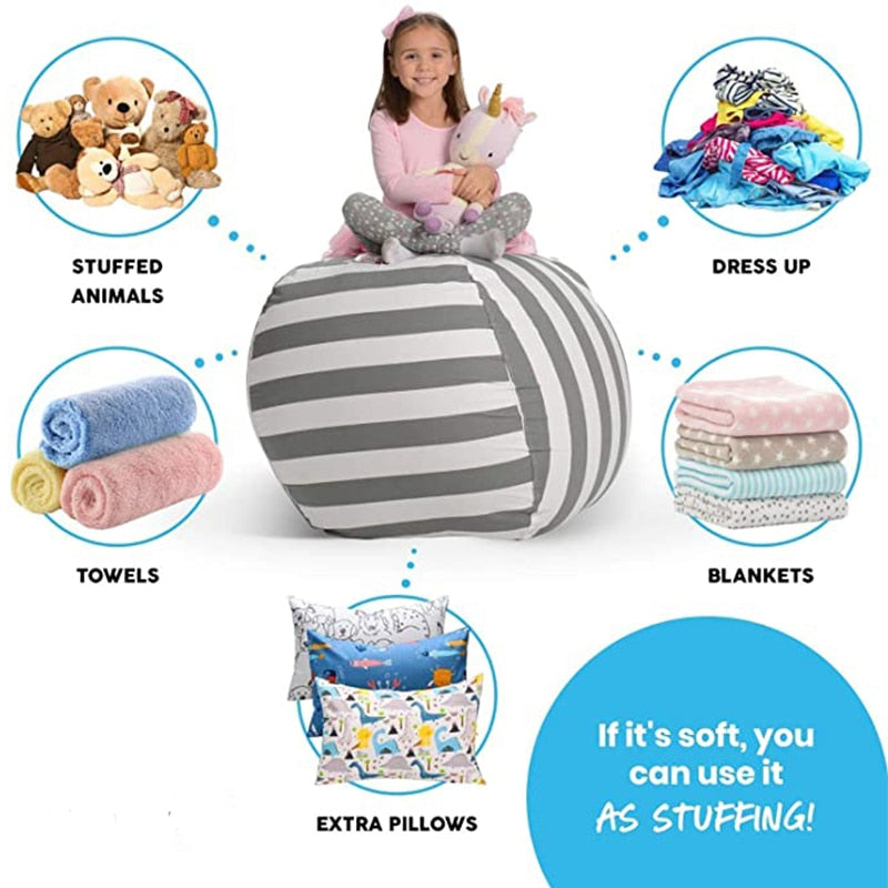 Animal Toys Storage Bean Bag Stuffed Children Kids Plush Toy Organizer Multi-Purpose Hot Stuffable Large Capacity