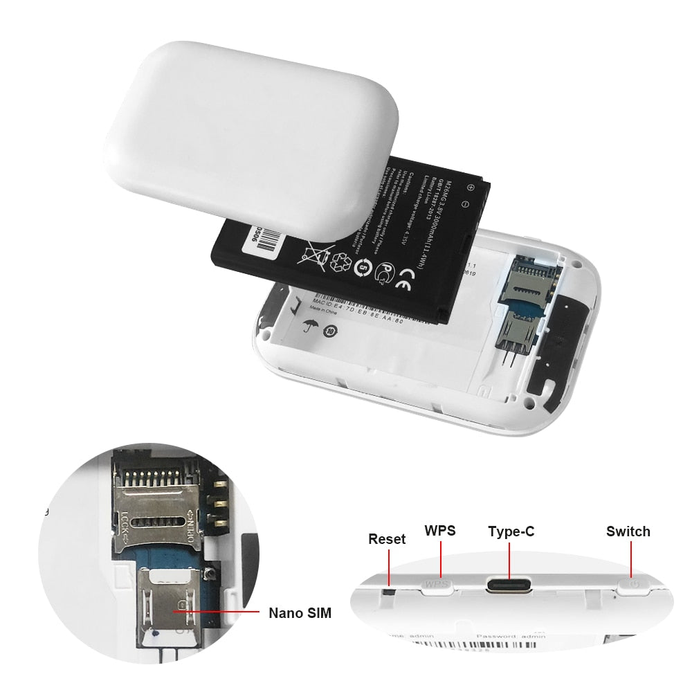 Benton Unlock 4G Lte Router Wireless Wifi Portable Modem Mini Outdoor Hotspot Pocket Mifi 150mbps Sim Card Slot Repeater 3000mah