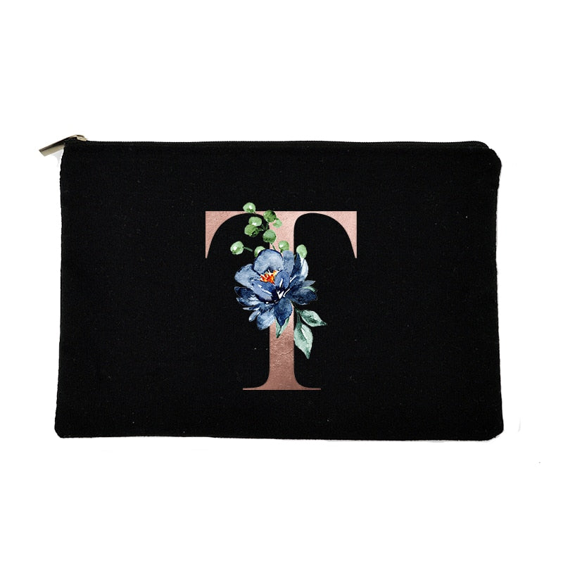 Letter Print Women Cosmetic Bag Bridesmaid MakeUp Case Beauty Toiletries Organizer Wash Storage Pouch Wedding Party Bride Gifts