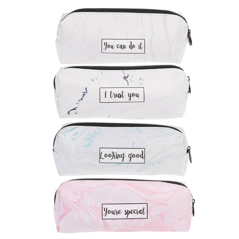 Marble Pencil Case Stationery School Supplies Storage Pencil Cases School Tools