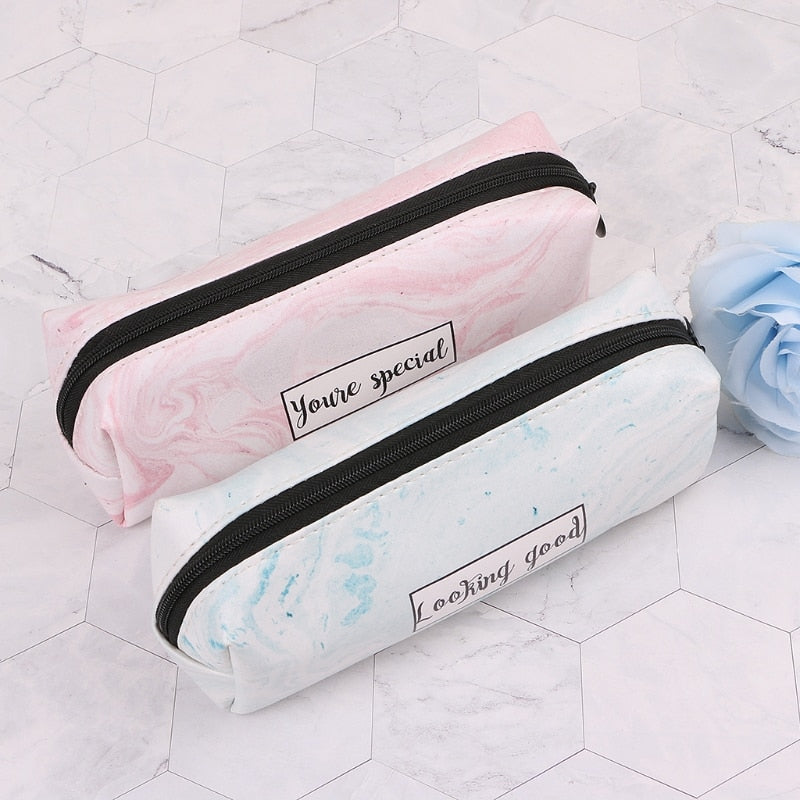 Marble Pencil Case Stationery School Supplies Storage Pencil Cases School Tools