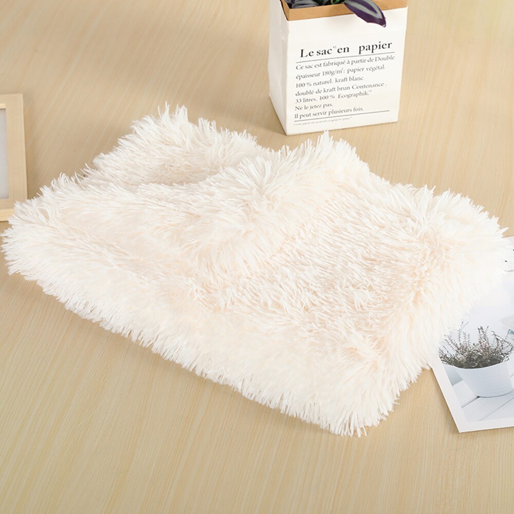 Soft Dog Mat Blanket Fluffy Long Plush Pet Puppy Cat Bed Mattress For Small Medium Dogs Cats Warm Sleeping Cover Dog Supplies