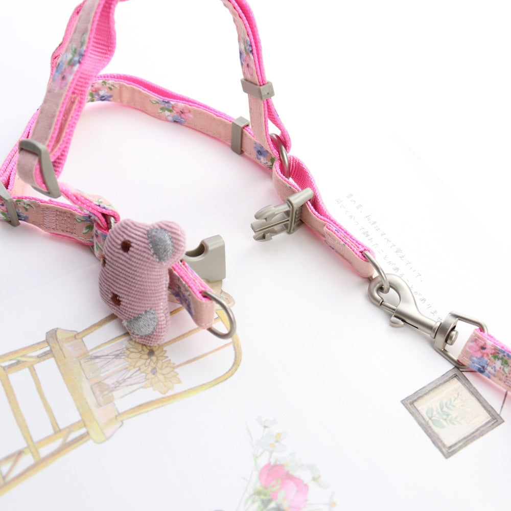 Dog Harness Leash Set Adjustable Printing Cat Harnesses for Small Medium Dogs Leashes Walking Dog Supplies