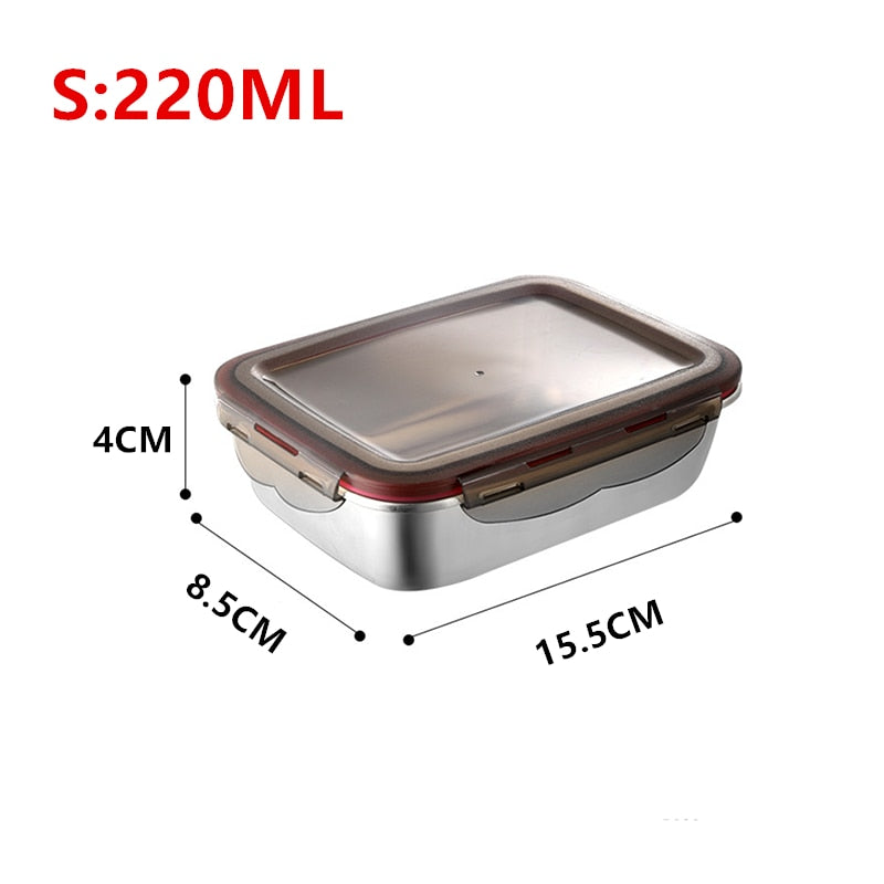 304 Stainless Steel Lunch Box Travel Leakproof Bowls Home Containers Microwave Heating Lunchboxs Big Capacity Food Lunchbox
