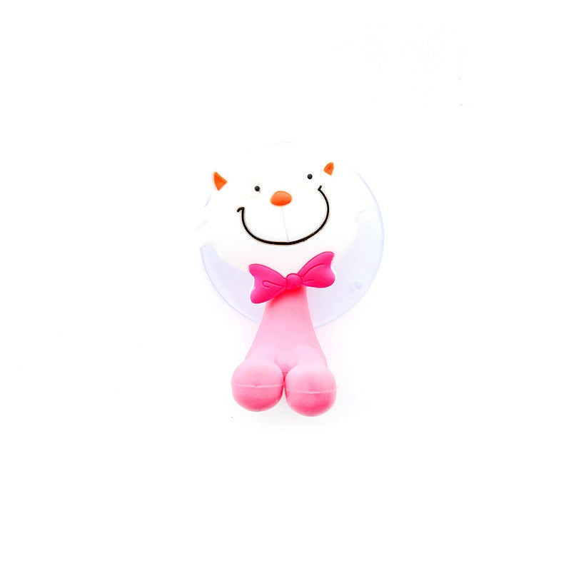 Cartoon Animal Toothbrush Holder Wall Mounted Antibacterial Tooth brush Storage Rack With Suction Cup Bathroom Organizer