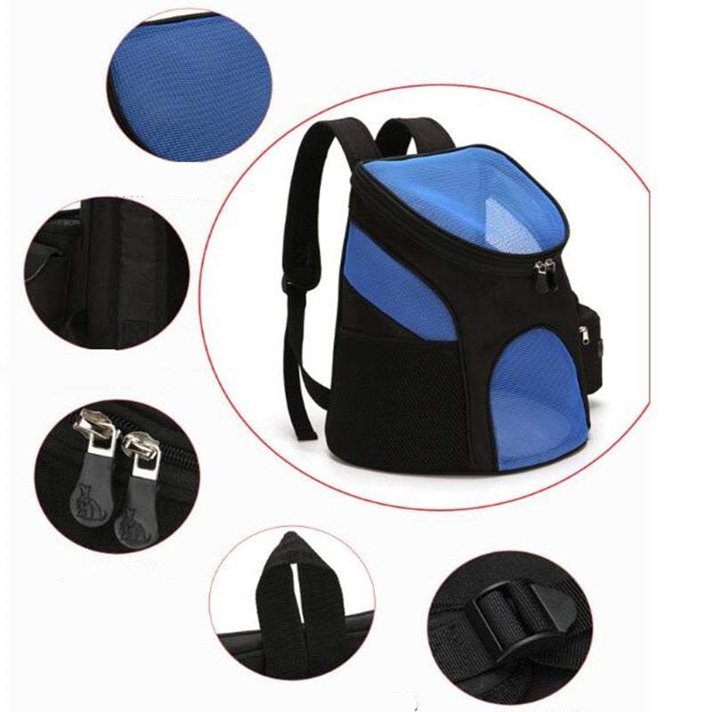 Foldable Pet Carrier Backpack Dog Cat Outdoor Travel Carrier Packbag Portable Zipper Mesh Pet Backpack Pet Out Bag Cat Backpack