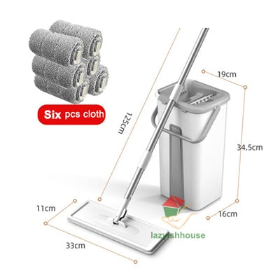 Squeeze mop with bucket floor clean mop head cloth clean cleaner Household floor Cleaning magic mop squeeze clean wall tiles