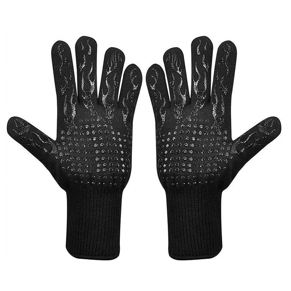 BBQ Gloves High Temperature Resistance Oven Mitts 500 800 Degrees Fireproof Barbecue Heat Insulation Microwave Oven Gloves