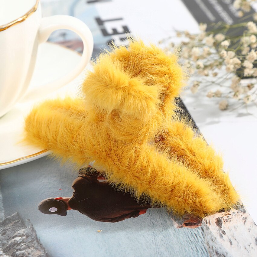 Cute Colorful Soft Plush Hair Claws