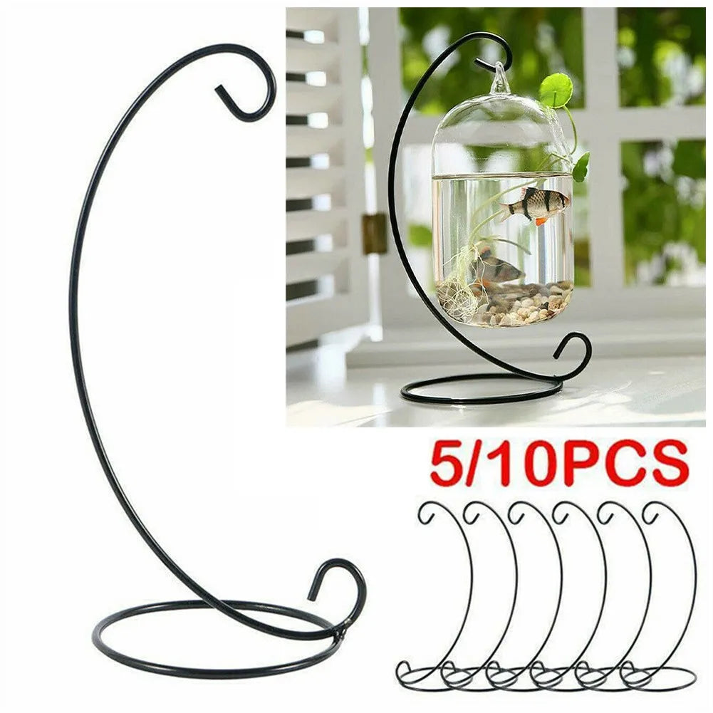 5/10pcs Iron Stand Christmas Hanging Bauble Holder Stand Hanger Tree Plant Light Xmas Gift Iron Holder Flower Basket