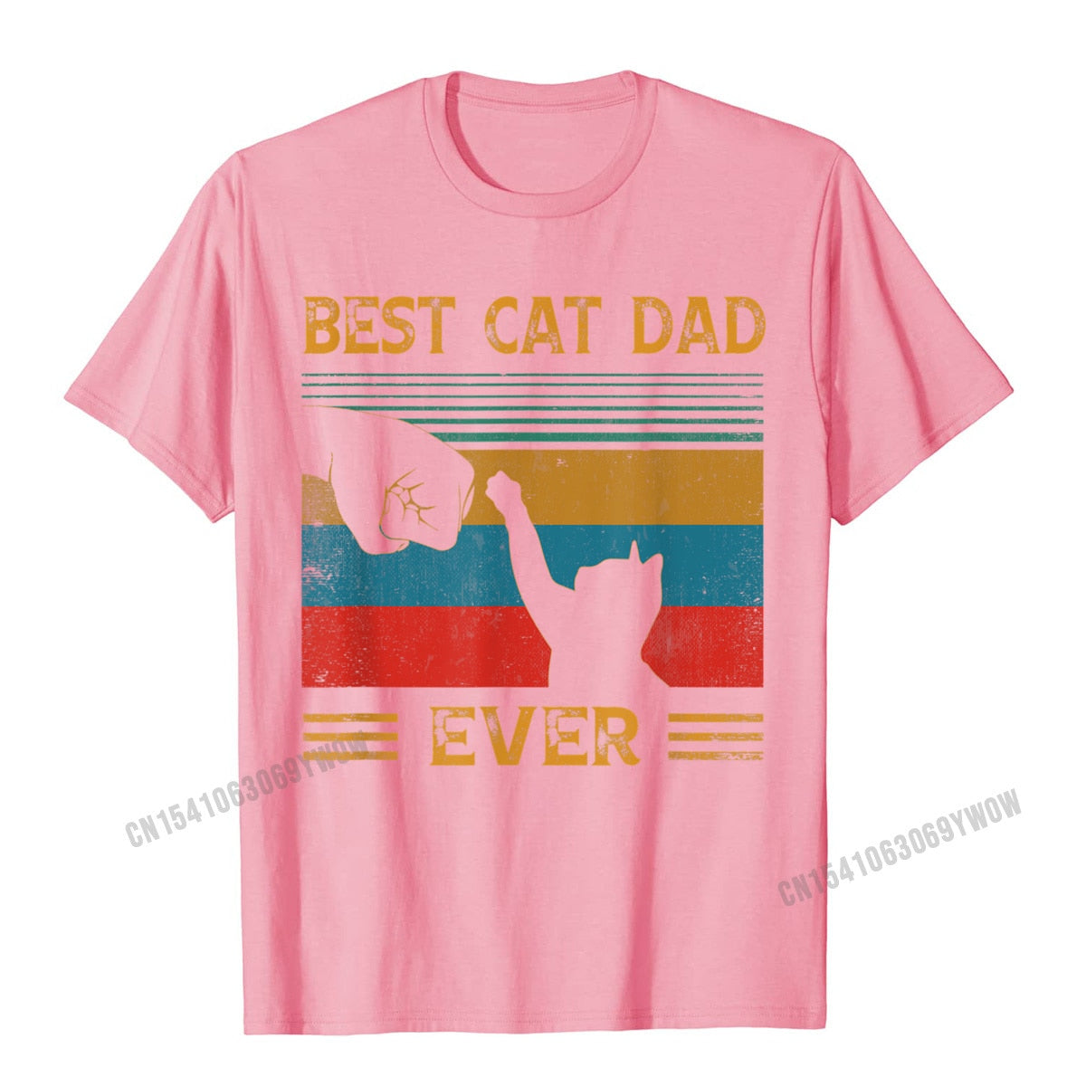 Mens Vintage Best Cat Dad Ever Bump Cat Lover T-Shirt Camisas Men T Shirt Design New Coming Cotton Tops Shirt Letter For Boys