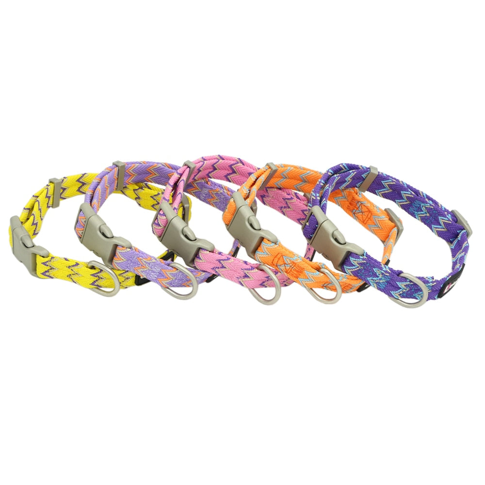 Nylon Dog Collars Leashes Adjustable Dog Rock Climbing Dogs Collar for Small Medium Large Pet Collars Leashes Set S-XL