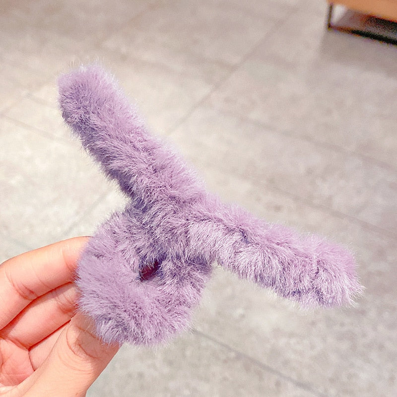 Cute Colorful Soft Plush Hair Claws