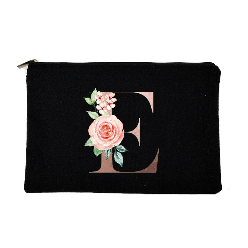 Letter Print Women Cosmetic Bag Bridesmaid MakeUp Case Beauty Toiletries Organizer Wash Storage Pouch Wedding Party Bride Gifts