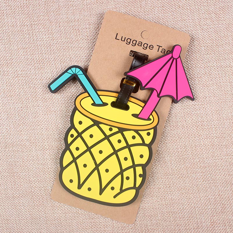 Pineapple Travel Accessories Creative Luggage Tag Silica Gel Suitcase ID Tags