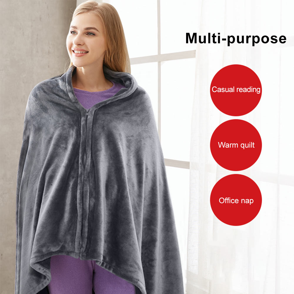 Winter Electric Blanket USB Heated Warm Shawl Heating Cold Protection Keep Warm Coral Flannel Heated Blanket Outdoor Office Home