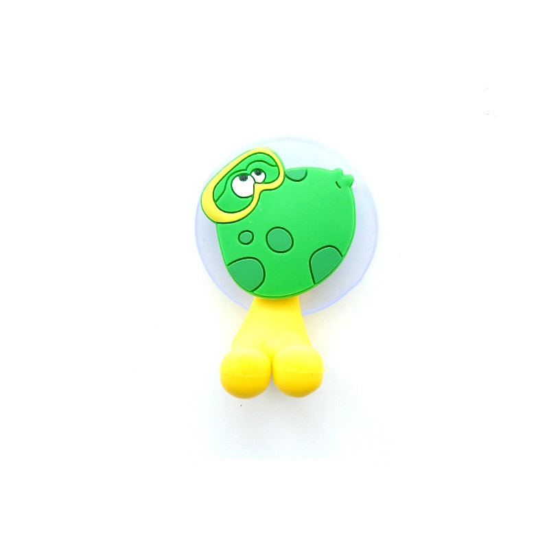 Cartoon Animal Toothbrush Holder Wall Mounted Antibacterial Tooth brush Storage Rack With Suction Cup Bathroom Organizer