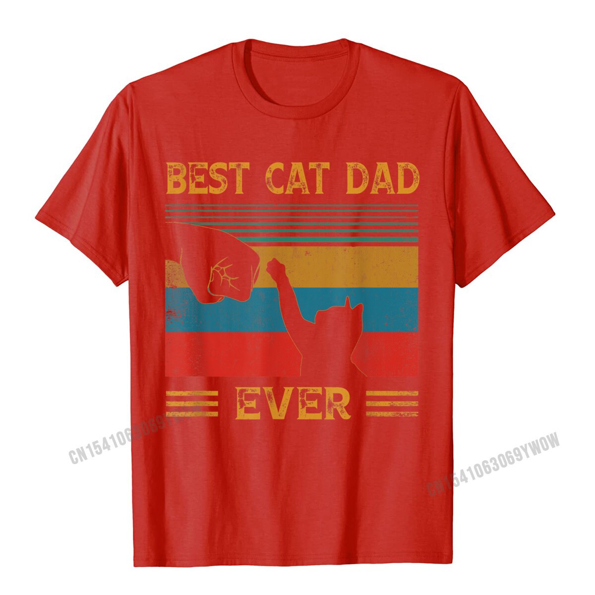 Mens Vintage Best Cat Dad Ever Bump Cat Lover T-Shirt Camisas Men T Shirt Design New Coming Cotton Tops Shirt Letter For Boys