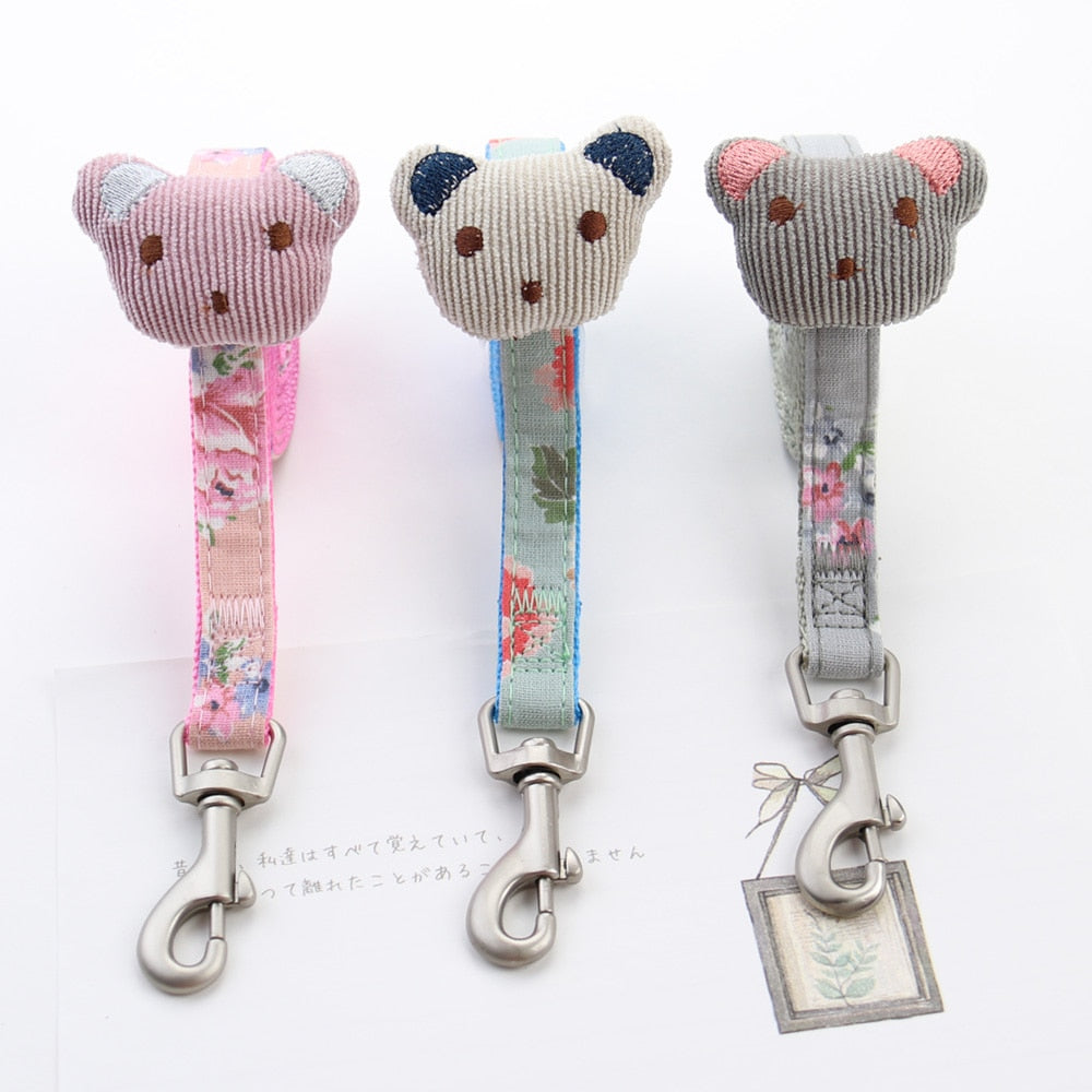 Dog Harness Leash Set Adjustable Printing Cat Harnesses for Small Medium Dogs Leashes Walking Dog Supplies