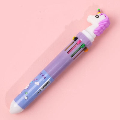 10 Colors Ballpoint Pen Kawaii Stationery Cute Pens