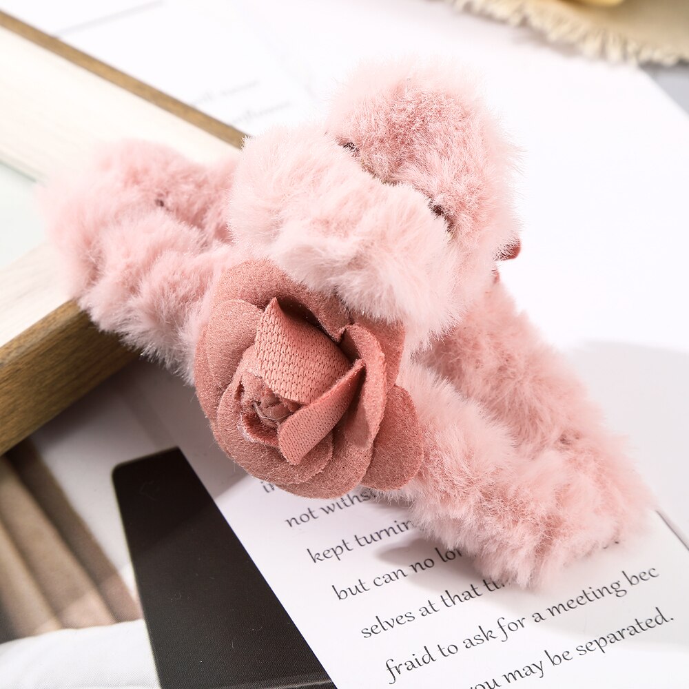 Cute Colorful Soft Plush Hair Claws