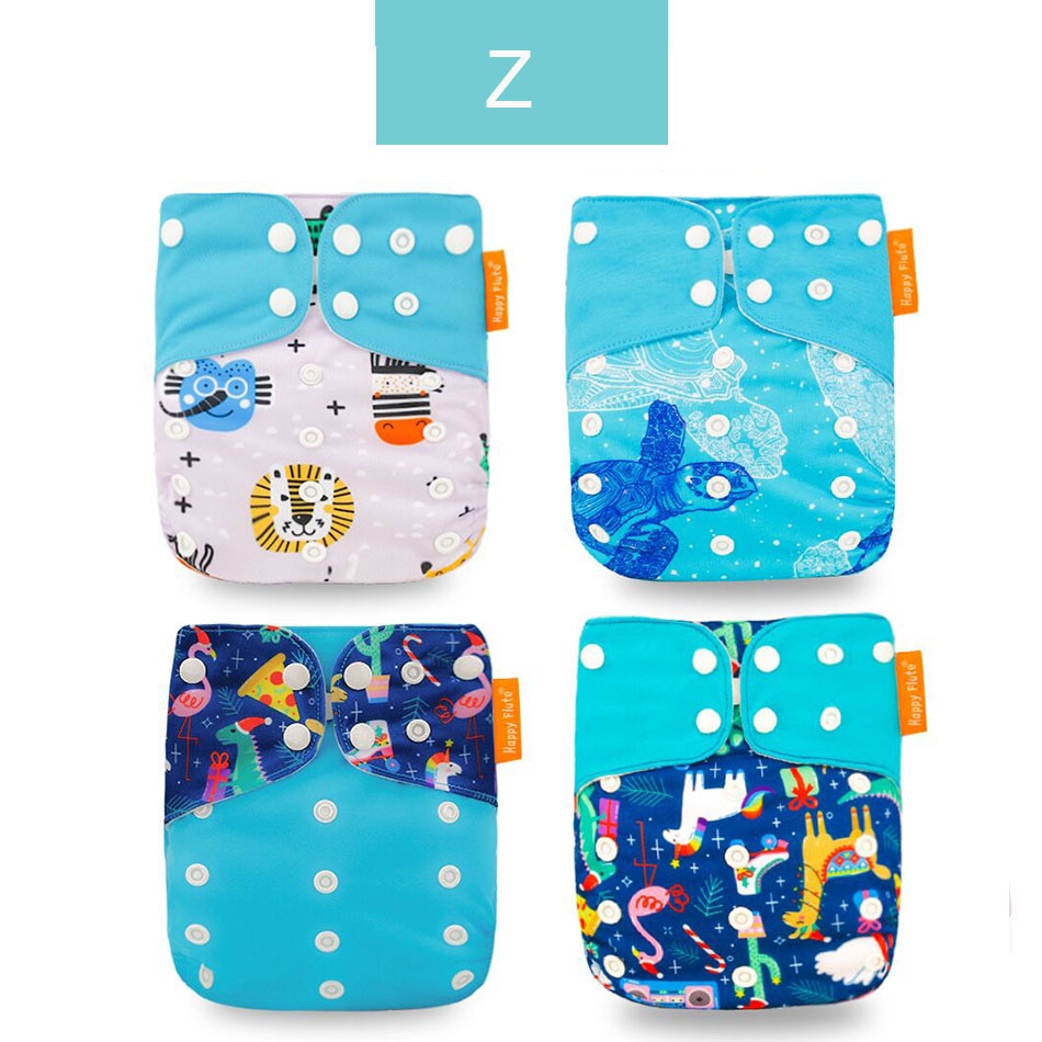 Baby Nappy 4Pcs/Set Diaper Cover Waterproof&Reusable Cloth Diaper