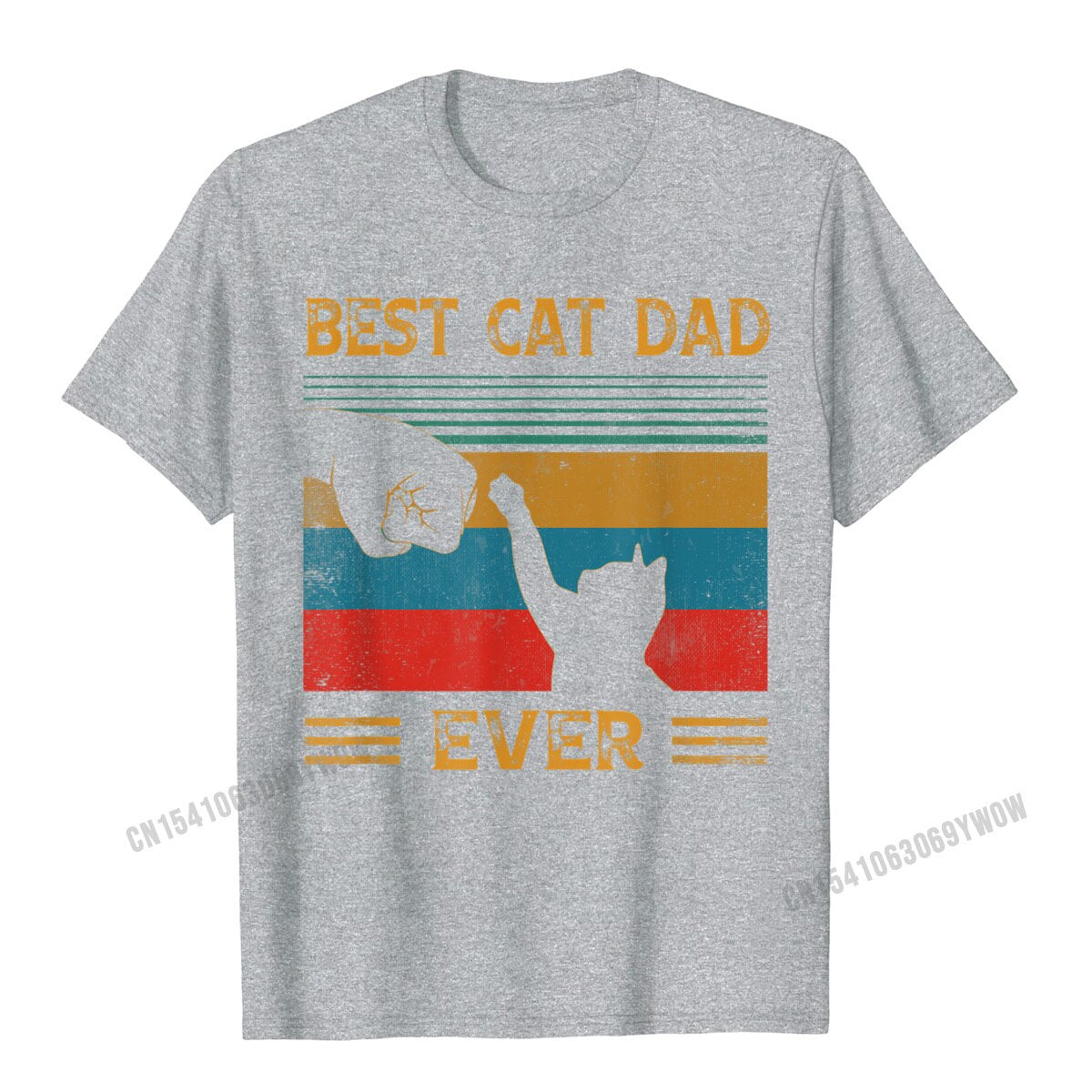Mens Vintage Best Cat Dad Ever Bump Cat Lover T-Shirt Camisas Men T Shirt Design New Coming Cotton Tops Shirt Letter For Boys