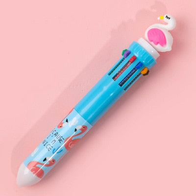 10 Colors Ballpoint Pen Kawaii Stationery Cute Pens