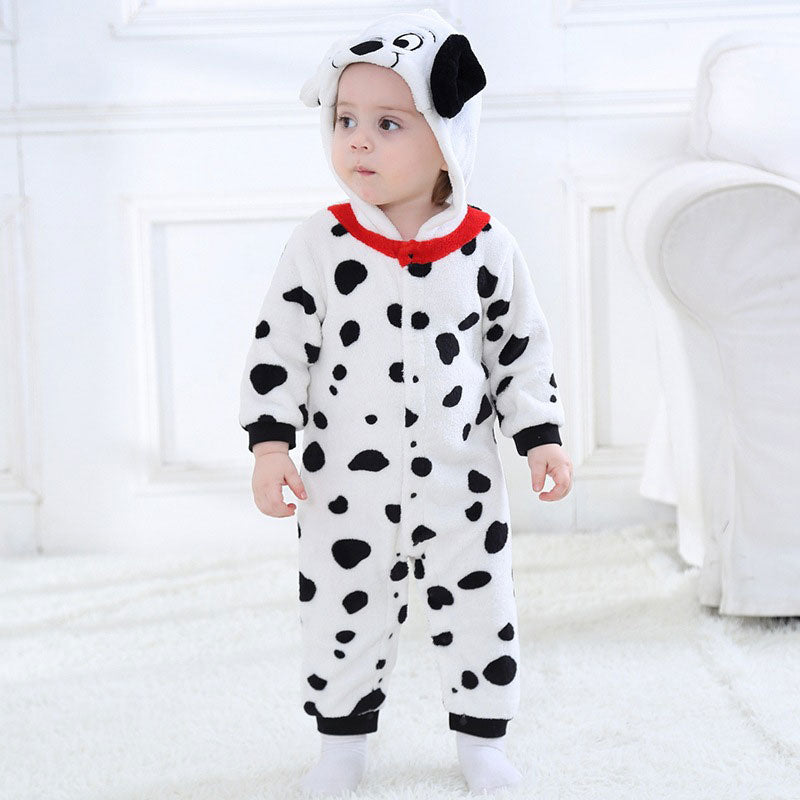 Dalmatians Cosplay Costume For Baby Child Winter Gift Animal Kigurumis Homewear Zipper Jumpsuit Girls Kawaii Puppy Dog Pajamas