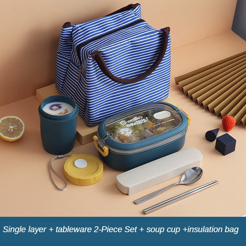 Multi-Layer Bento Box Japanese Style Portable Outdoor 304 Stainless Steel Thermal Lunch Box for Kids with Compartment Food Boxs