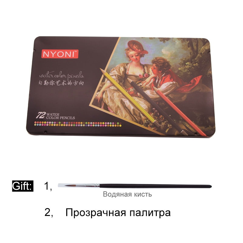 Watercolor Pencils Art Iron box Colored Pencil 36 48 72 100Colors lapis de cor Professional Pencils For Drawing School Supplies
