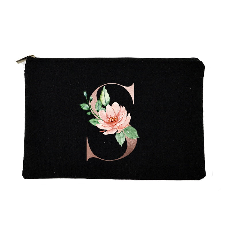 Letter Print Women Cosmetic Bag Bridesmaid MakeUp Case Beauty Toiletries Organizer Wash Storage Pouch Wedding Party Bride Gifts
