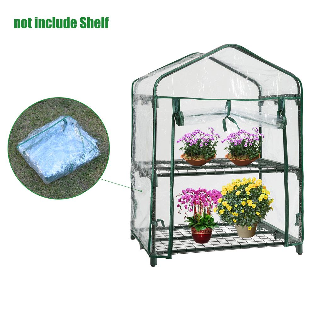 PVC Warm Garden Tier Mini Household Plant Greenhouse Cover Waterproof Anti-UV Protect Garden Plants Flowers (without Iron Stand)