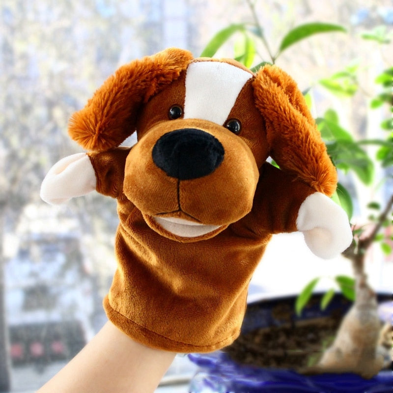 Stuffed Plush Animals Toys Hand Finger Story Puppet Kawaii Dolls Educational Baby Toys Lion Elephant Bunny Monkey Children GIft