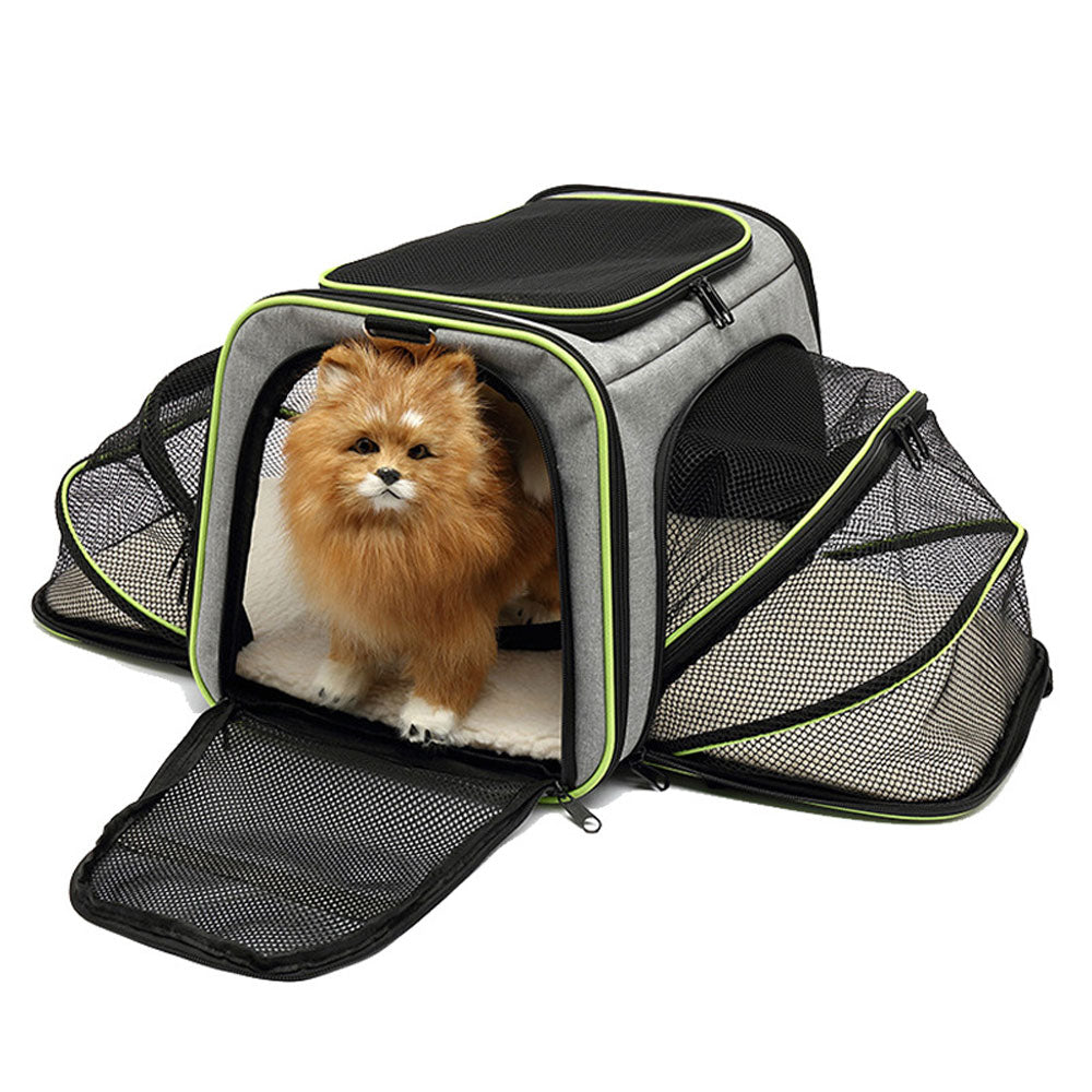 Pet Carriers Bag Portable Breathable Foldable Bag Cat Dog Carrier Bags Outgoing Outdoor Travel Pets Cats Handbag Safety Zippers
