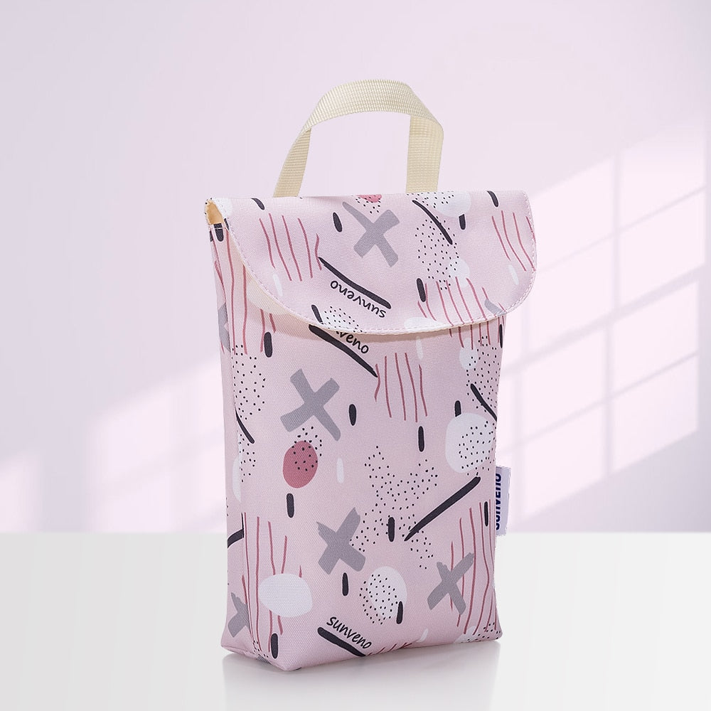 Sunveno Baby Diaper Bag Organizer Reusable Waterproof Wet/Dry Cloth Bag