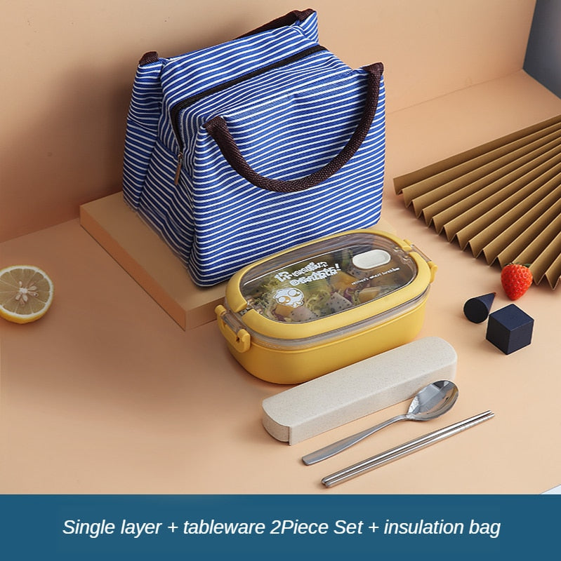 Multi-Layer Bento Box Japanese Style Portable Outdoor 304 Stainless Steel Thermal Lunch Box for Kids with Compartment Food Boxs