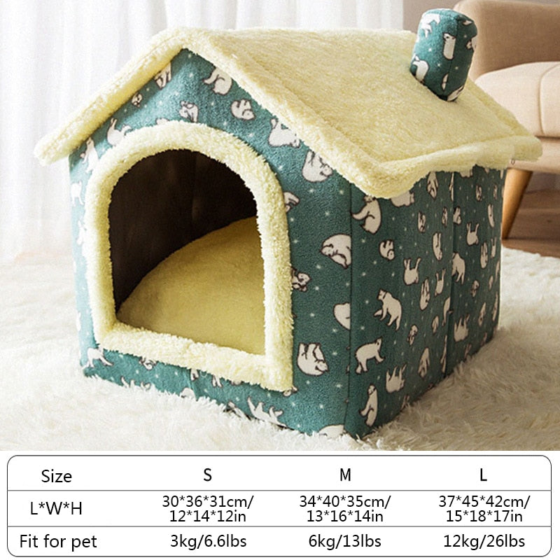Foldable Cat Bed Pet Dog House Winter Cat Villa Sleep Kennel Removable Warm Nest Enclosed Tents Cave Sofa Pet Supplies cama gato