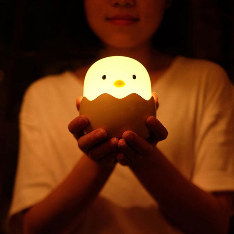 Silicone Chicken Egg Touch Sensor LED Night Light - Great for Kids rooms - USB Charge - Night Lamp