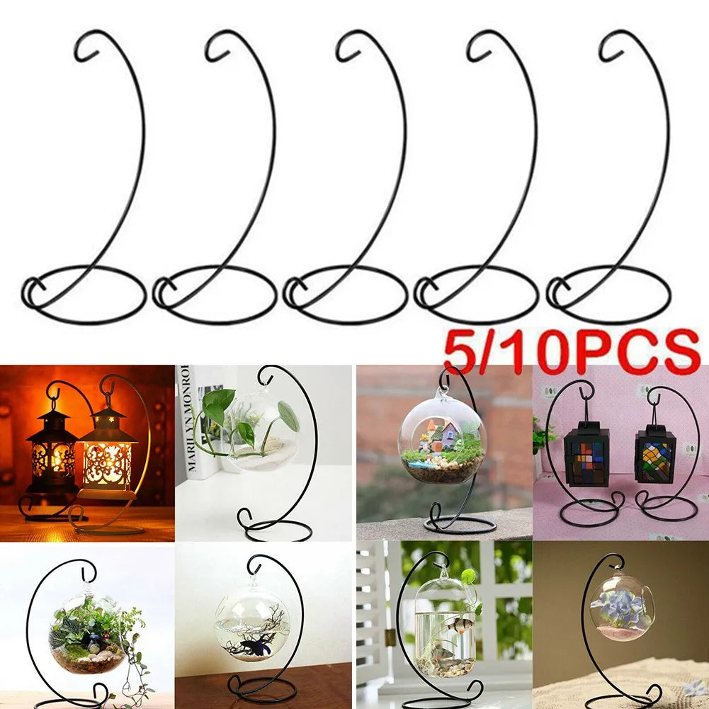 5/10pcs Iron Stand Christmas Hanging Bauble Holder Stand Hanger Tree Plant Light Xmas Gift Iron Holder Flower Basket