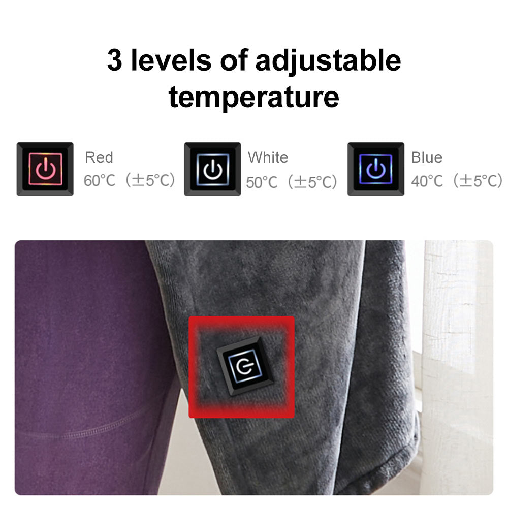 Winter Electric Blanket USB Heated Warm Shawl Heating Cold Protection Keep Warm Coral Flannel Heated Blanket Outdoor Office Home
