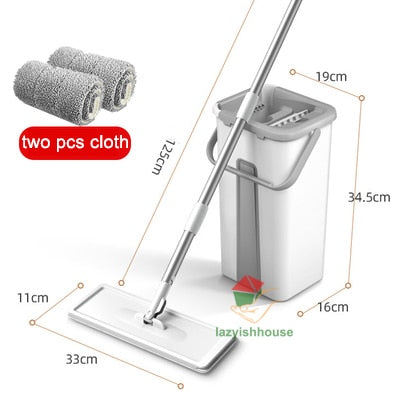 Squeeze mop with bucket floor clean mop head cloth clean cleaner Household floor Cleaning magic mop squeeze clean wall tiles