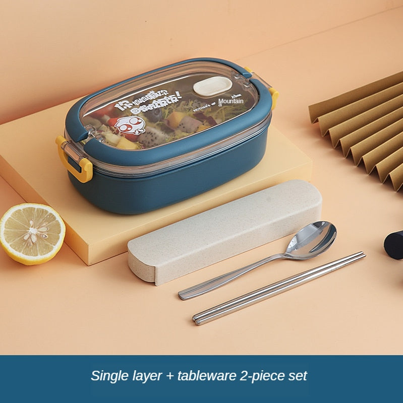 Multi-Layer Bento Box Japanese Style Portable Outdoor 304 Stainless Steel Thermal Lunch Box for Kids with Compartment Food Boxs